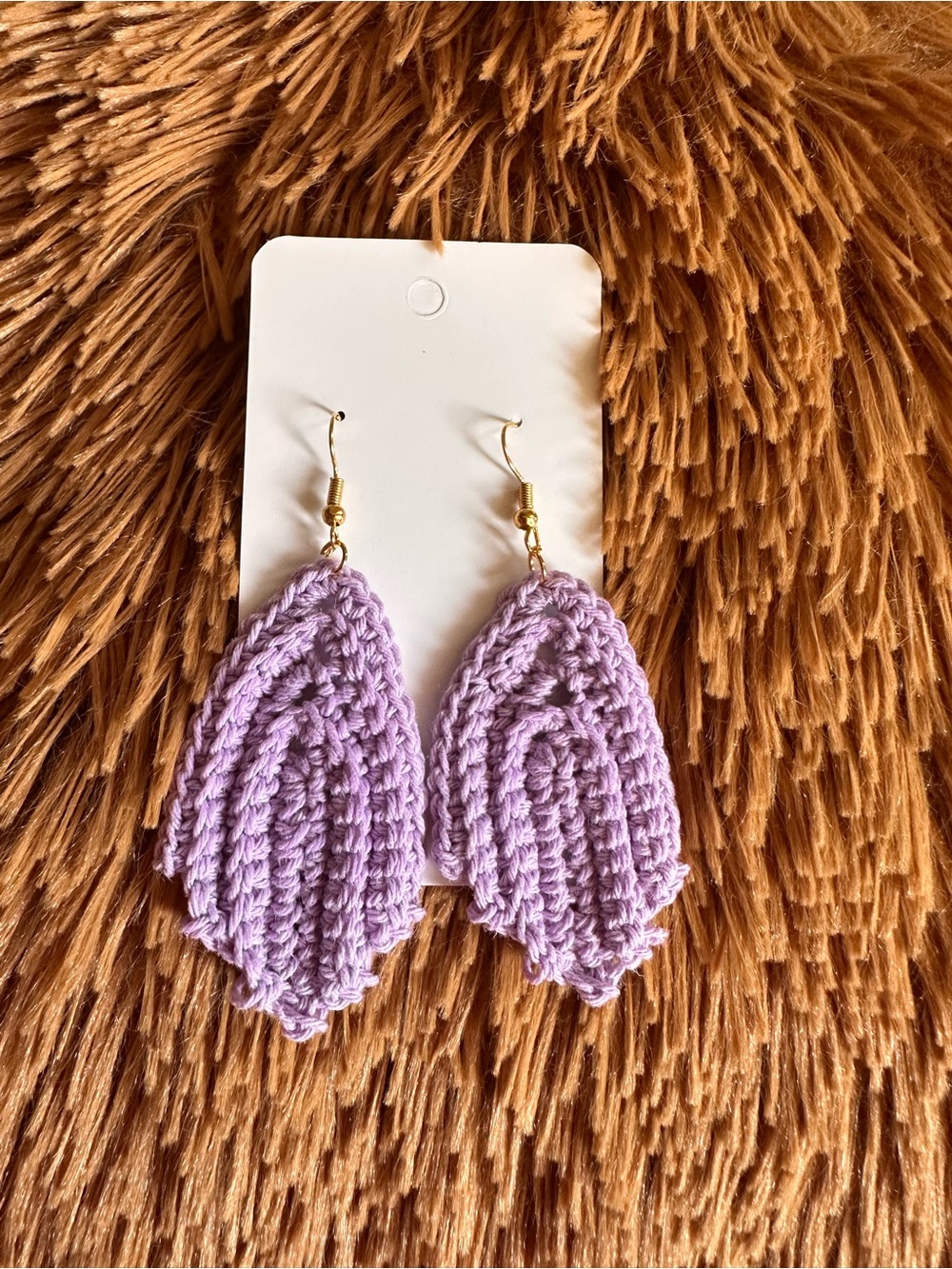 Handcrafted Lavender Crochet Drop Earrings - Women Jewelry